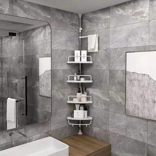ESTANTE ESQUINERO AJUSTABLE PARA BAÑO CON 4 NIVELES - 4
