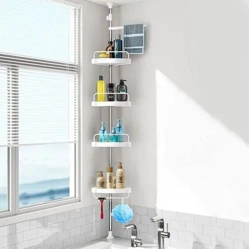 ESTANTE ESQUINERO AJUSTABLE PARA BAÑO CON 4 NIVELES - 5