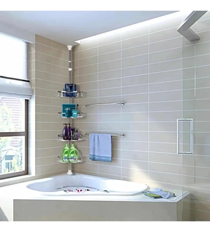 ORGANIZADOR ESQUINERO AJUSTABLE PARA BAÑO CON 4 NIVELES - 4