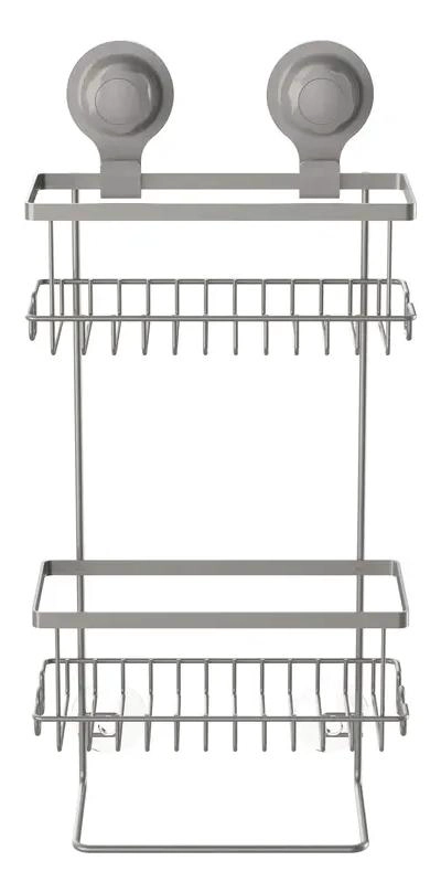 ORGANIZADOR DE BAÑO 2 NIVELES CON VENTOSAS DE ACERO INOXIDABLE - 1