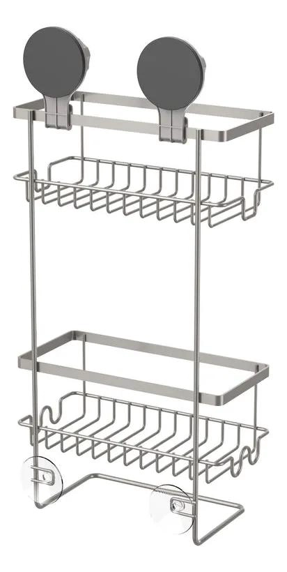 ORGANIZADOR DE BAÑO 2 NIVELES CON VENTOSAS DE ACERO INOXIDABLE - 4