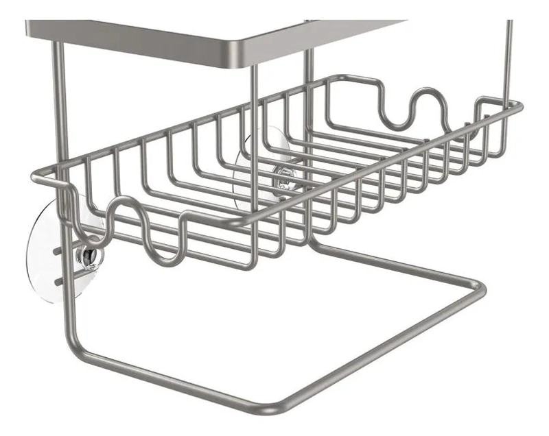 ORGANIZADOR DE BAÑO 2 NIVELES CON VENTOSAS DE ACERO INOXIDABLE - 5