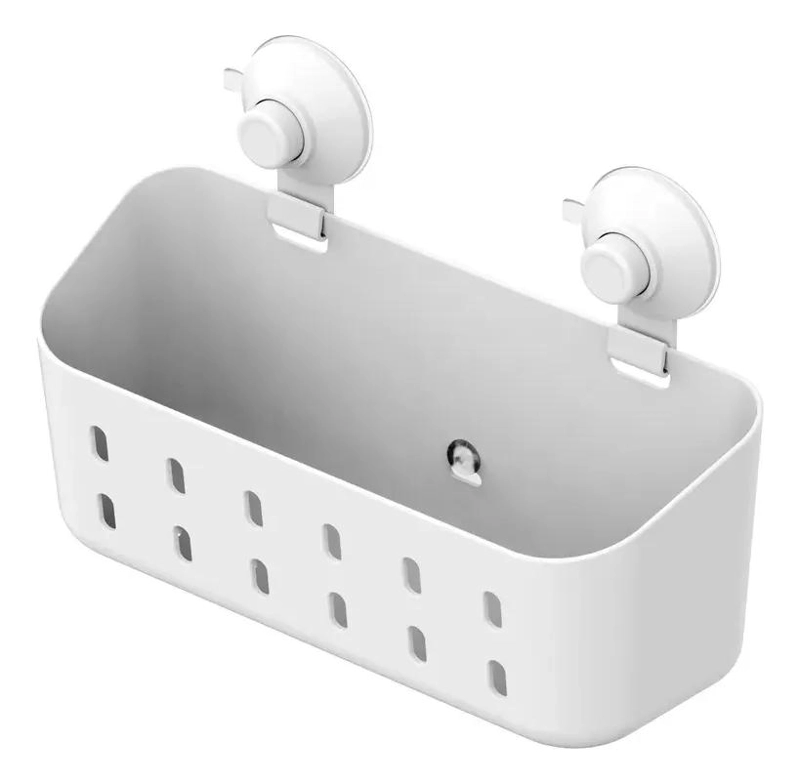 CANASTO RECTANGULAR ORGANIZADOR PARA DUCHA CON VENTOSAS - 1