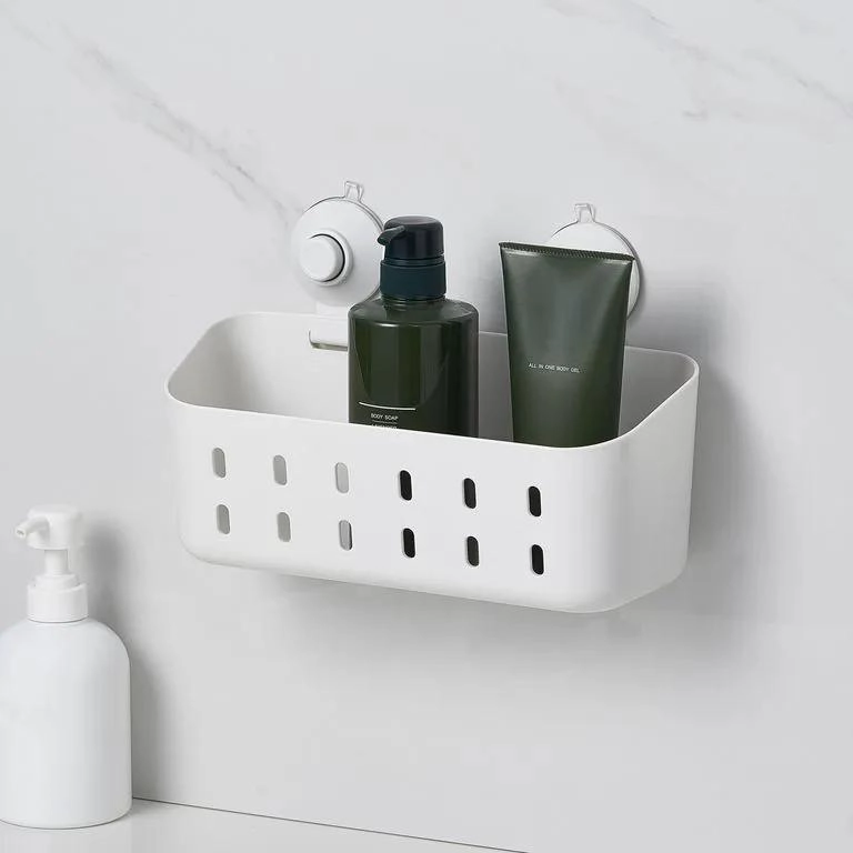 CANASTO RECTANGULAR ORGANIZADOR PARA DUCHA CON VENTOSAS - 2