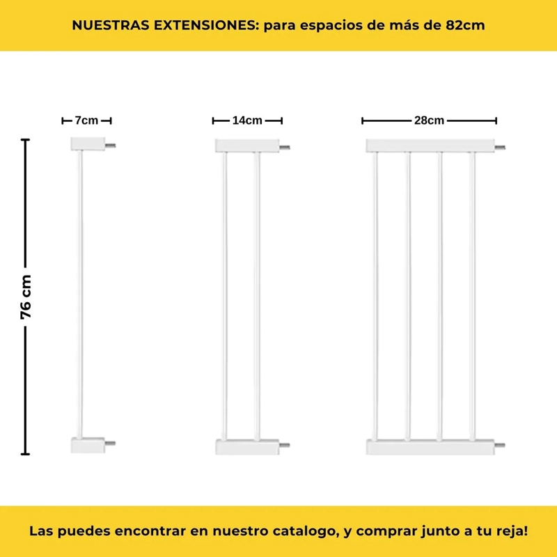 EXTENSION DE REJA DE SEGURIDAD PARA BEBE S Y MASCOTAS 7 CM - 2