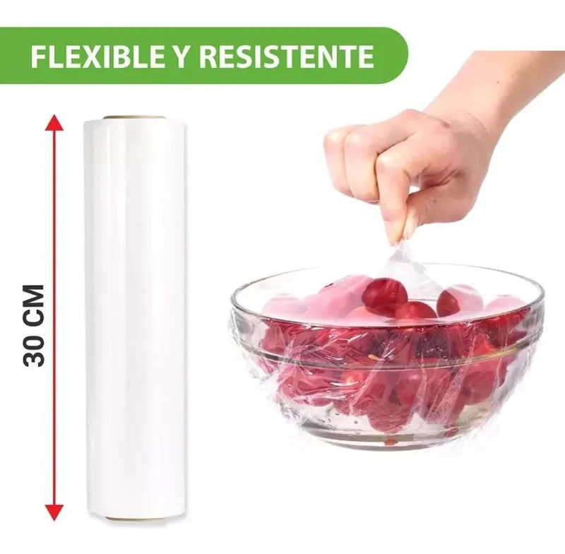 PACK DE 10 ROLLOS DE PAPEL FILM TRANSPARENTE PARA ALIMENTOS 30M - 2