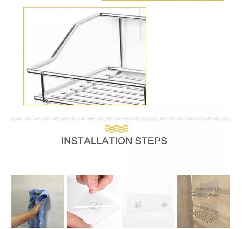 REPISA DUCHA ADHESIVA ACERO INOXIDABLE PARA BAÑO - 8