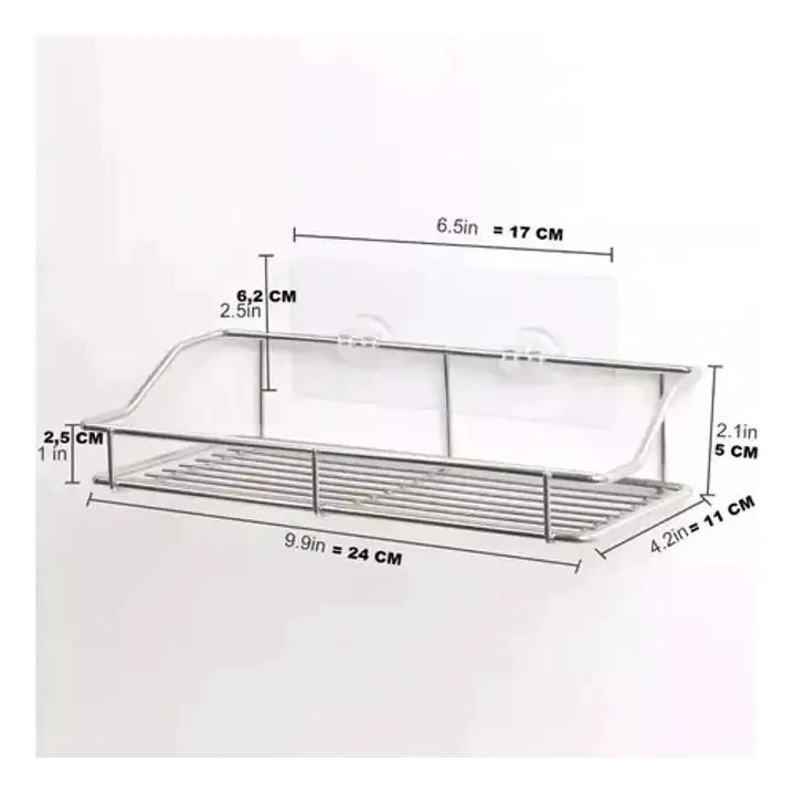 REPISA DE DUCHA ADHESIVA DE ACERO INOXIDABLE PARA BAÑO - 7
