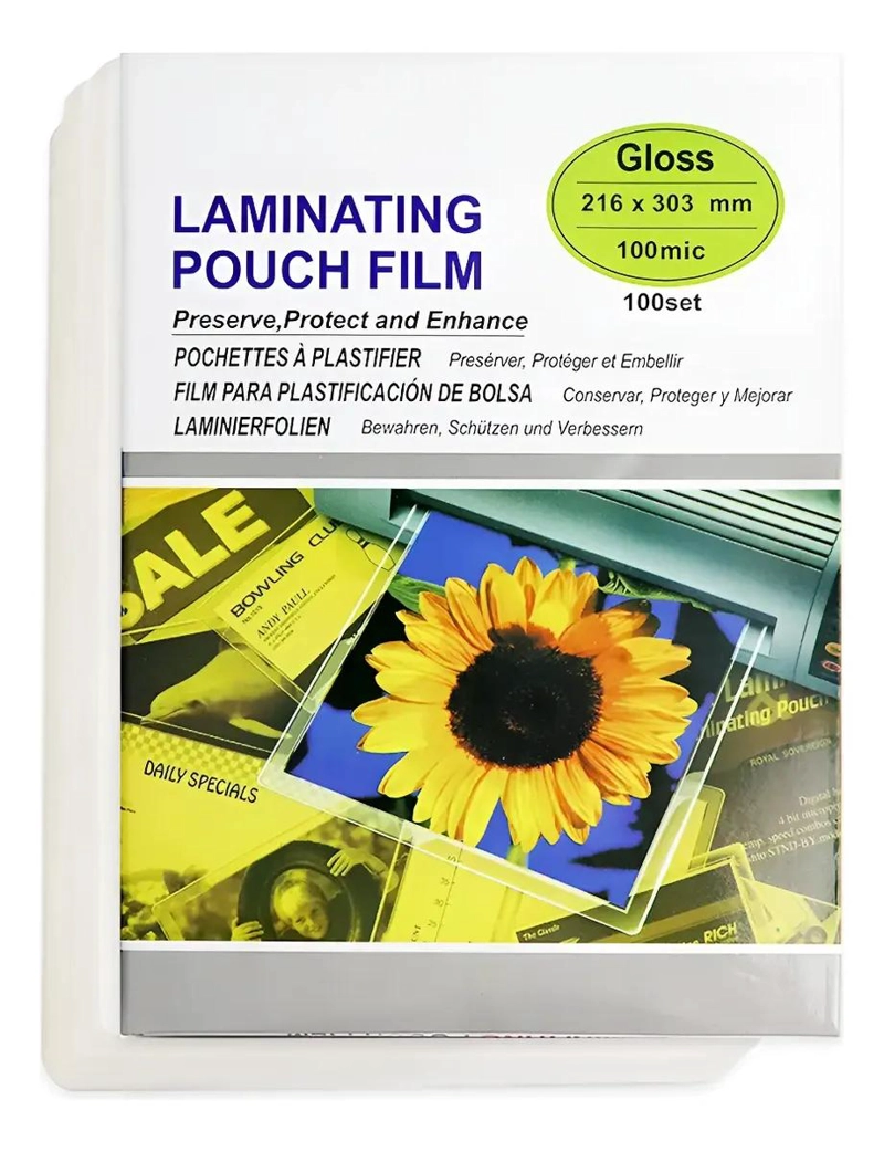 100 LAMINAS A4 PARA PLASTIFICAR DOCUMENTOS DE 100 MICRONES - 1