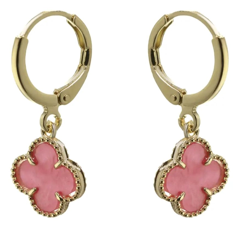 AROS ENCHAPADOS EN ORO CON DISEÑO DE FLOR ELEGANTE - 1