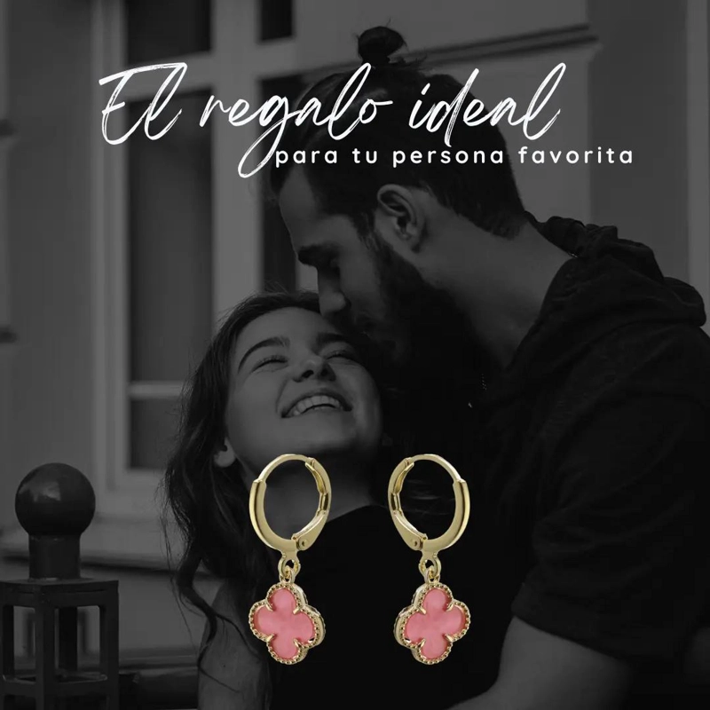 AROS ENCHAPADOS EN ORO CON DISEÑO DE FLOR ELEGANTE - 2
