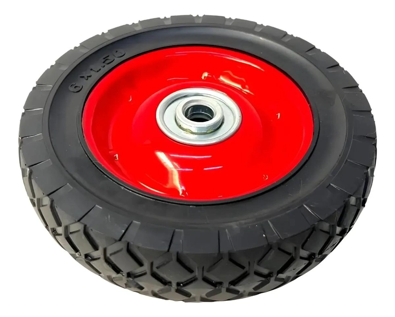 PACK DE 2 RUEDAS MACIZAS ROJAS DE 6 PULGADAS PARA CARROS - 2