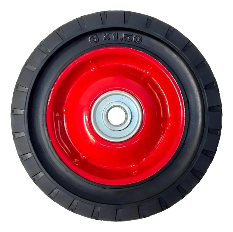 PACK DE 2 RUEDAS MACIZAS ROJAS DE 6 PULGADAS PARA CARROS - 6