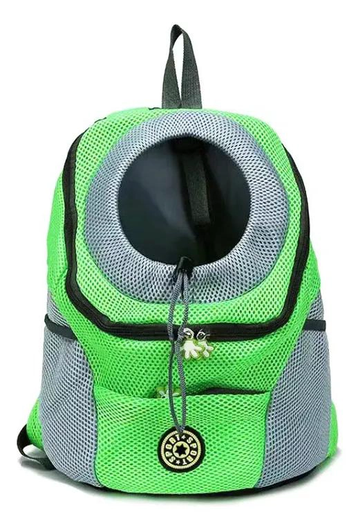 MOCHILA TRANSPORTADORA ROJA PARA MASCOTAS PEQUEÑAS CON VENTILACION - 5