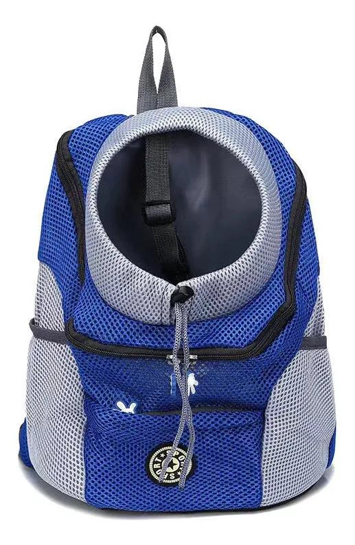 MOCHILA TRANSPORTADORA ROJA PARA MASCOTAS PEQUEÑAS CON VENTILACION - 6