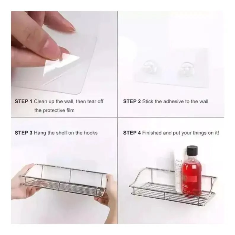 REPISA DE DUCHA ADHESIVA DE ACERO INOXIDABLE PARA BAÑO - 3