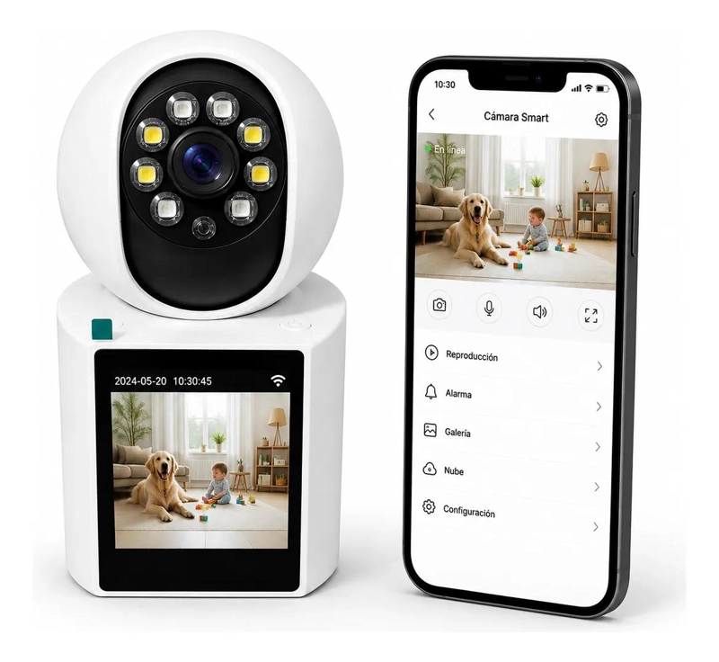 CAMARA DE SEGURIDAD WIFI 3MP CON VISION NOCTURNA Y GIRO 360 - 1