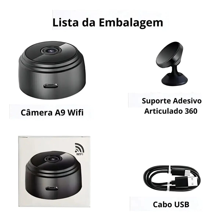 MINICAMARA ESPIA A9 CON VISION NOCTURNA Y CONEXION WIFI - 2