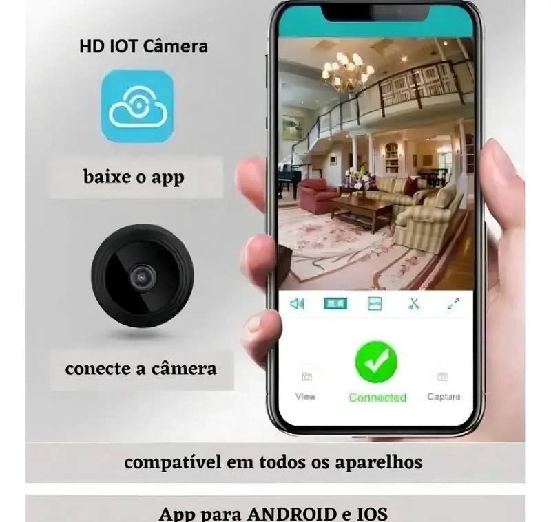CAMARA ESPIA WIFI COMPACTA CON VISION NOCTURNA Y GRABACION HD - 7