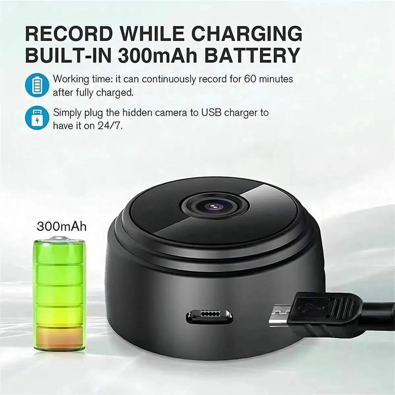 MINI CAMARA DE SEGURIDAD CON SENSOR WIFI Y VISION NOCTURNA - 4