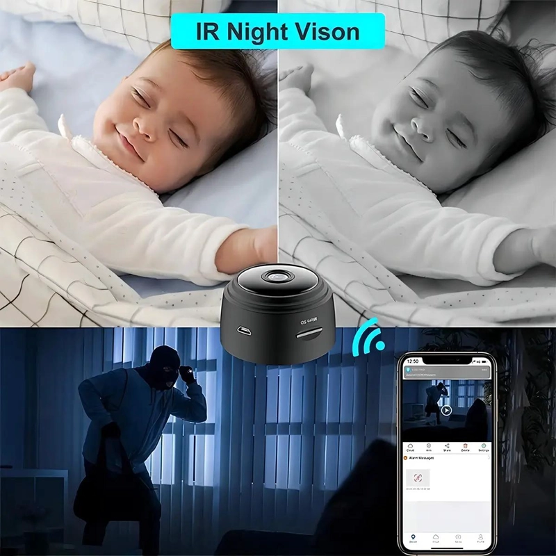 MINI CAMARA DE SEGURIDAD CON SENSOR WIFI Y VISION NOCTURNA - 8