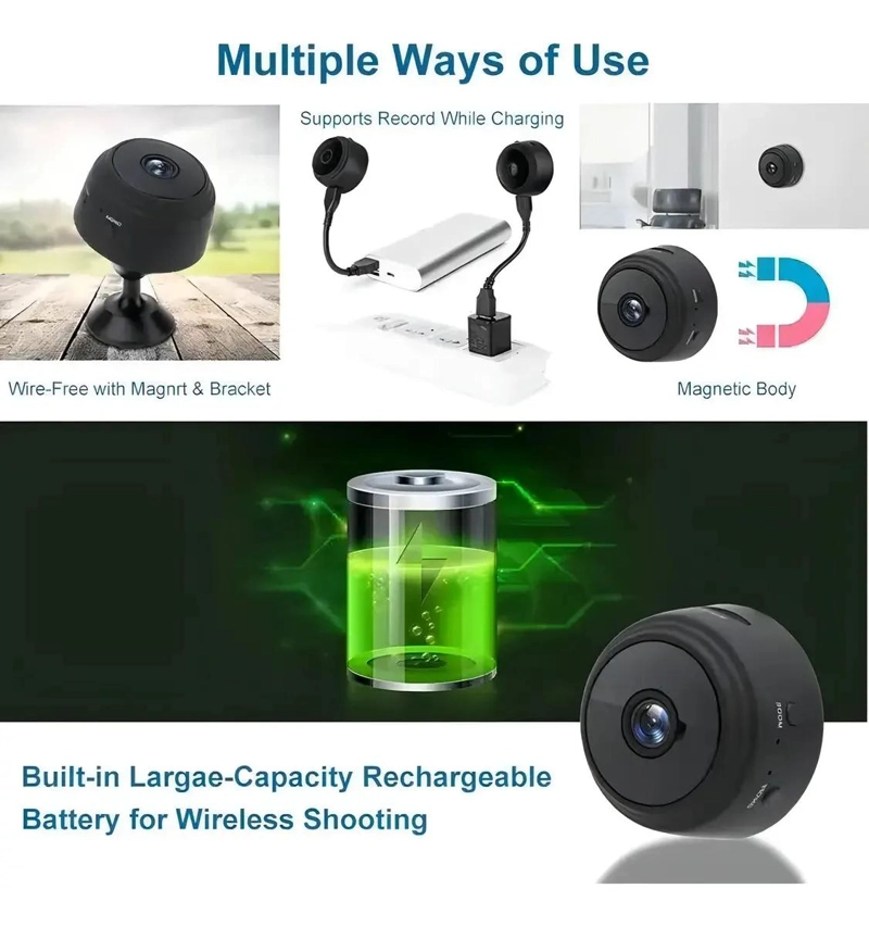 MINI CAMARA DE SEGURIDAD CON SENSOR WIFI Y VISION NOCTURNA - 9