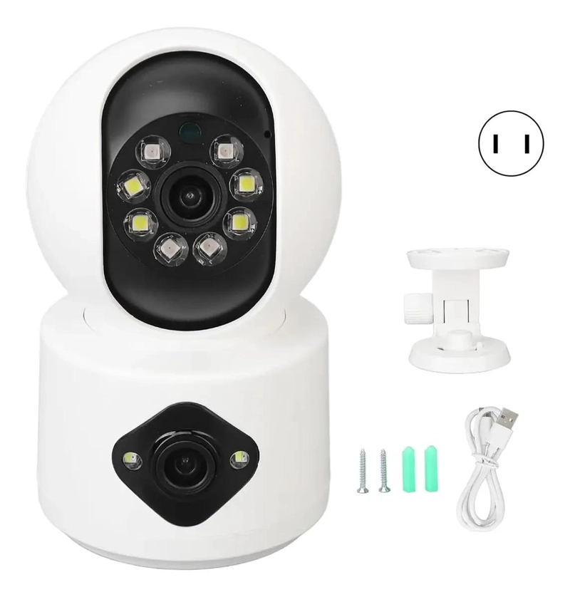 CAMARA DOBLE LENTE WIFI PARA INTERIORES CON VISION NOCTURNA - 2