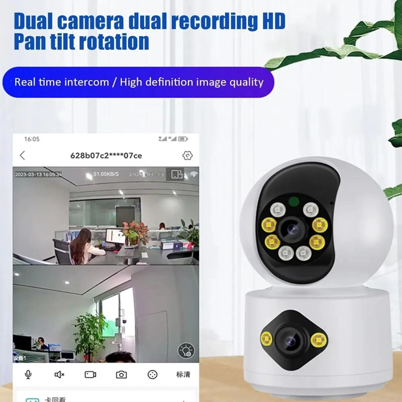 CAMARA DOBLE LENTE WIFI PARA INTERIORES CON VISION NOCTURNA - 3