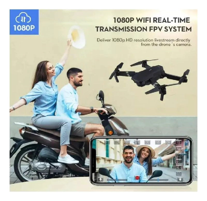 DRON PLEGABLE CON CAMARA HD 1080P Y CONTROL REMOTO - 5