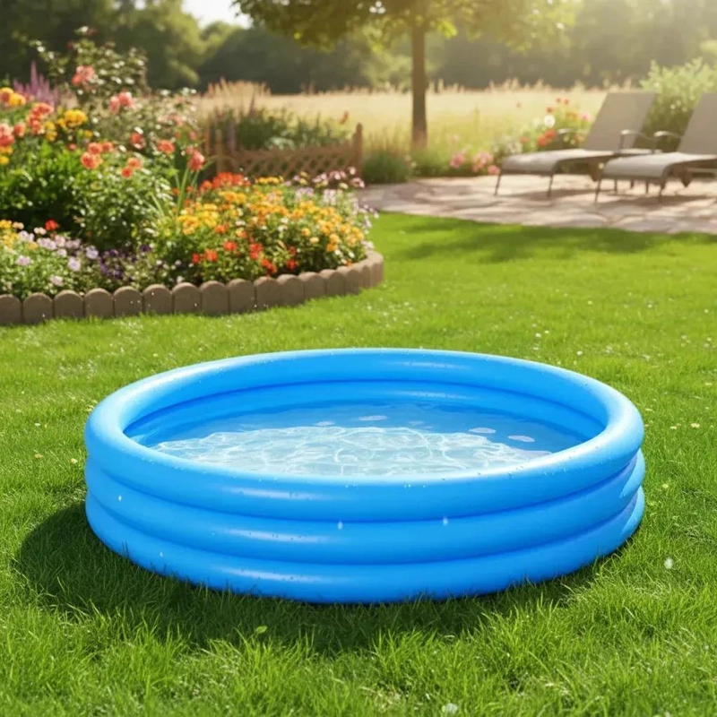 PILETA INFLABLE REDONDA DE 1.22M CON 3 AROS PARA NIÑOS - 6