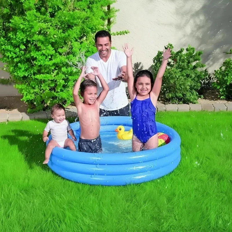 PILETA INFLABLE REDONDA DE 1.22M CON 3 AROS PARA NIÑOS - 7