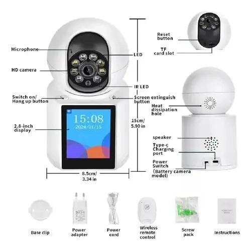 CAMARA IP WIFI CON PANTALLA PARA VIDEO LLAMADAS Y SEGURIDAD - 2