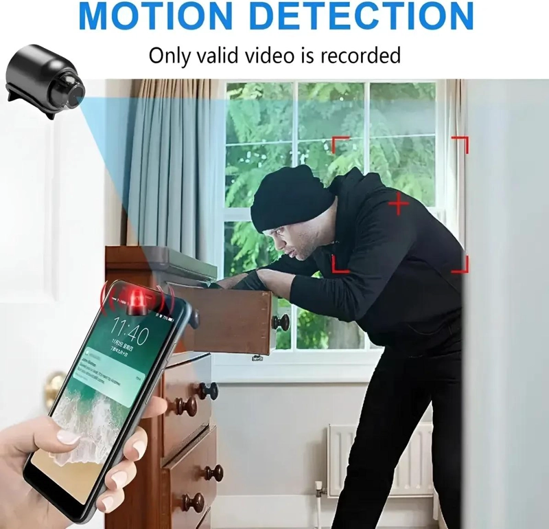 MINI CAMARA WIFI 1080P HD CON VISION NOCTURNA PARA SEGURIDAD - 4