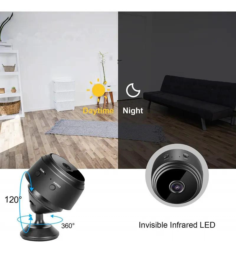 CAMARA DE SEGURIDAD MINI 1080P CON VISION NOCTURNA COLOR NEGRO - 4