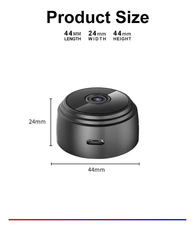 CAMARA DE SEGURIDAD MINI 1080P CON VISION NOCTURNA COLOR NEGRO - 6