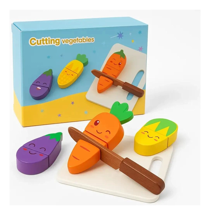 SET DE VERDURAS DE MADERA PARA JUEGO INFANTIL - 1