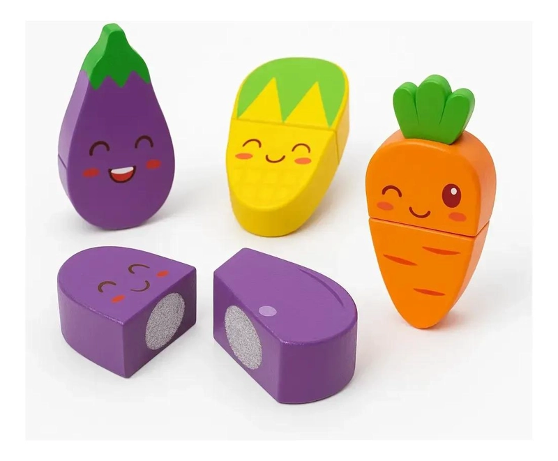 SET DE VERDURAS DE MADERA PARA JUEGO INFANTIL - 3