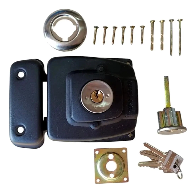 CERRADURA CANGREJO NEGRA REVERSIBLE PARA PUERTAS DE 35 A 50 MM - 2