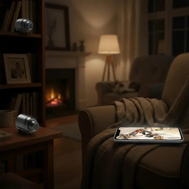 CAMARA MINI WIFI 1080P HD CON VISION NOCTURNA PARA SEGURIDAD - 9