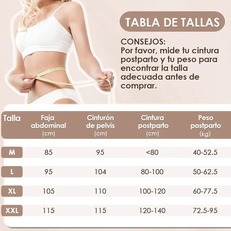FAJA AJUSTABLE PARA RECUPERACION POSTPARTO CON SOPORTE - 2