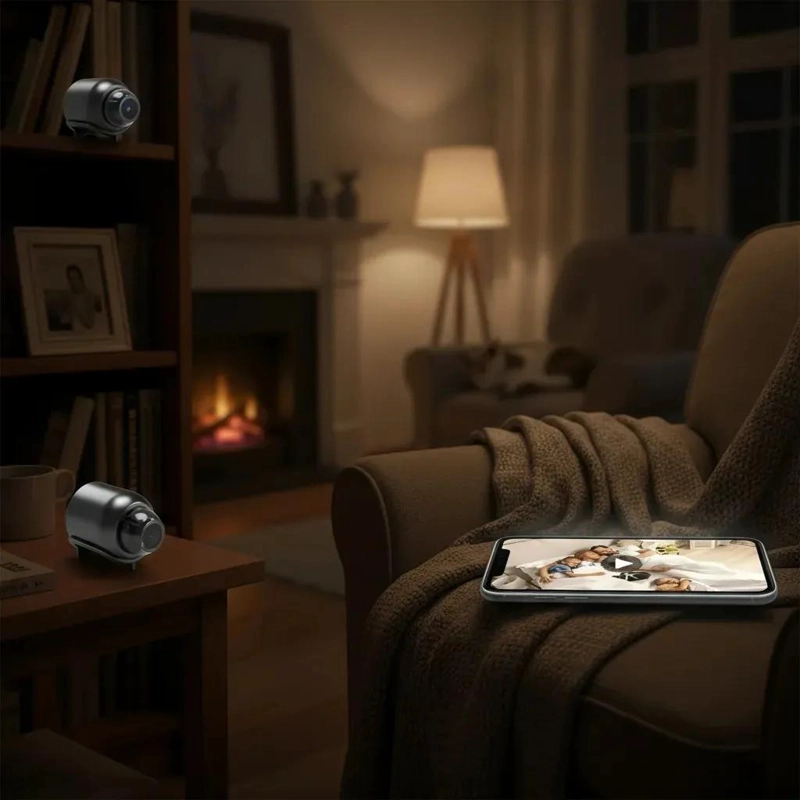 MINI CAMARA WIFI 1080P HD CON VISION NOCTURNA PARA SEGURIDAD - 1
