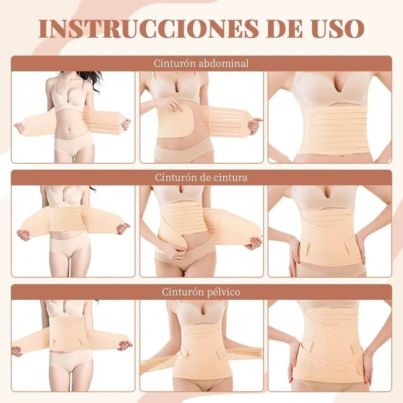 FAJA ABDOMINAL POSTPARTO 3 EN 1 SOPORTE Y MODELADO - 6