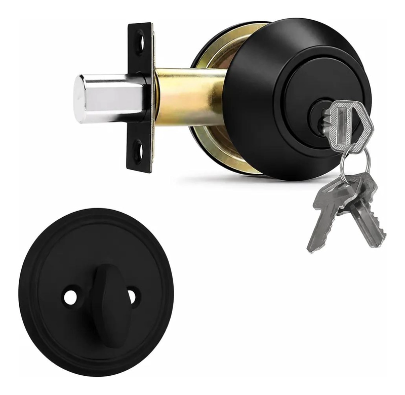 CERROJO DE SEGURIDAD PARA ACCESO CON LLAVE COLOR NEGRO - 1