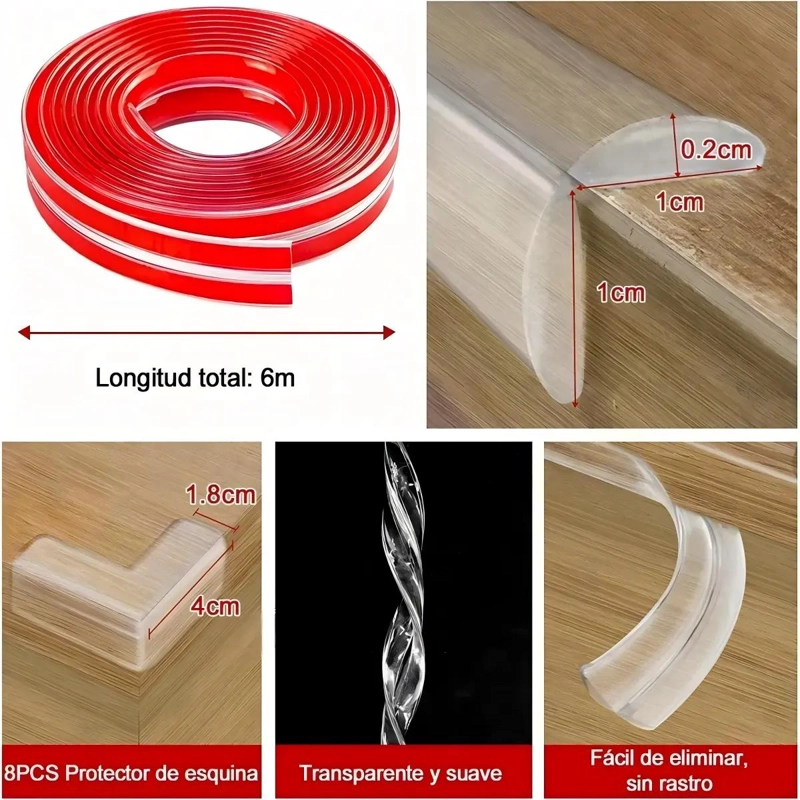 PACK DE 2 PROTECTORES TRANSPARENTES PARA ESQUINAS Y BORDES DE MESA - 2