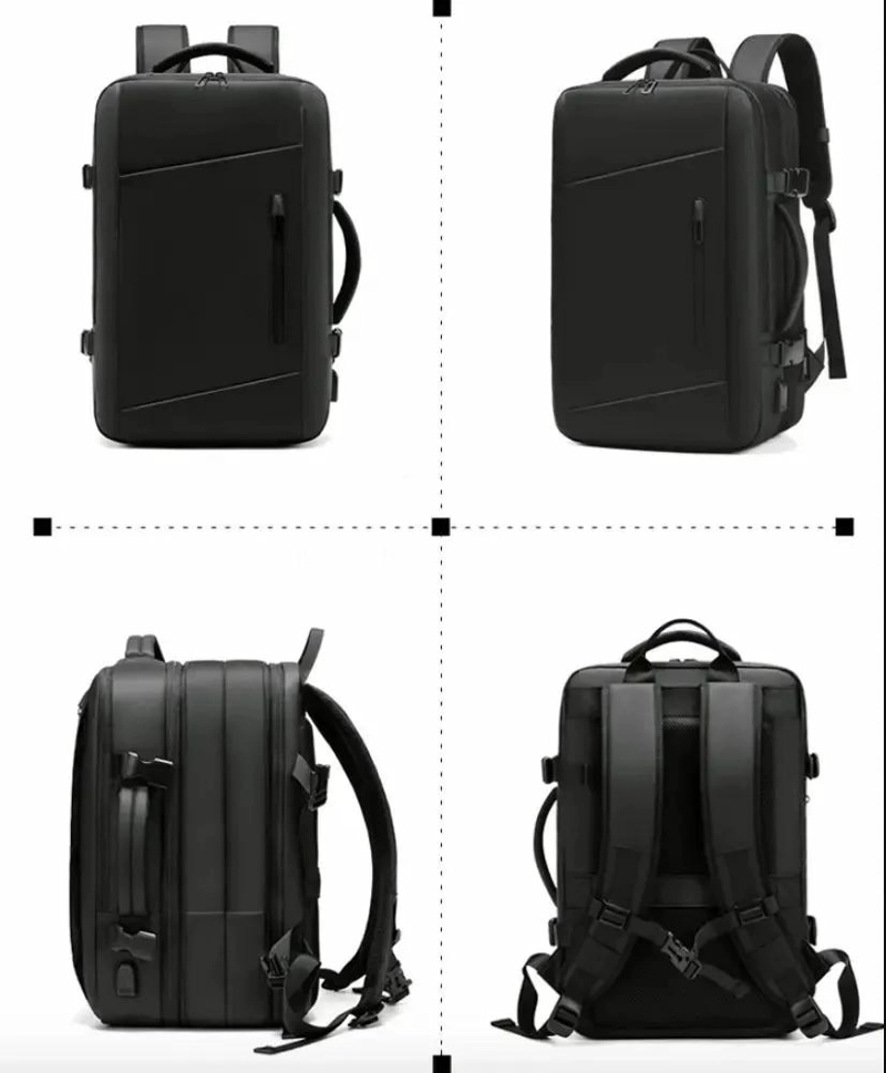 MOCHILA MALETA IMPERMEABLE ANTIRROBO EXPANDIBLE 35L USB - 7