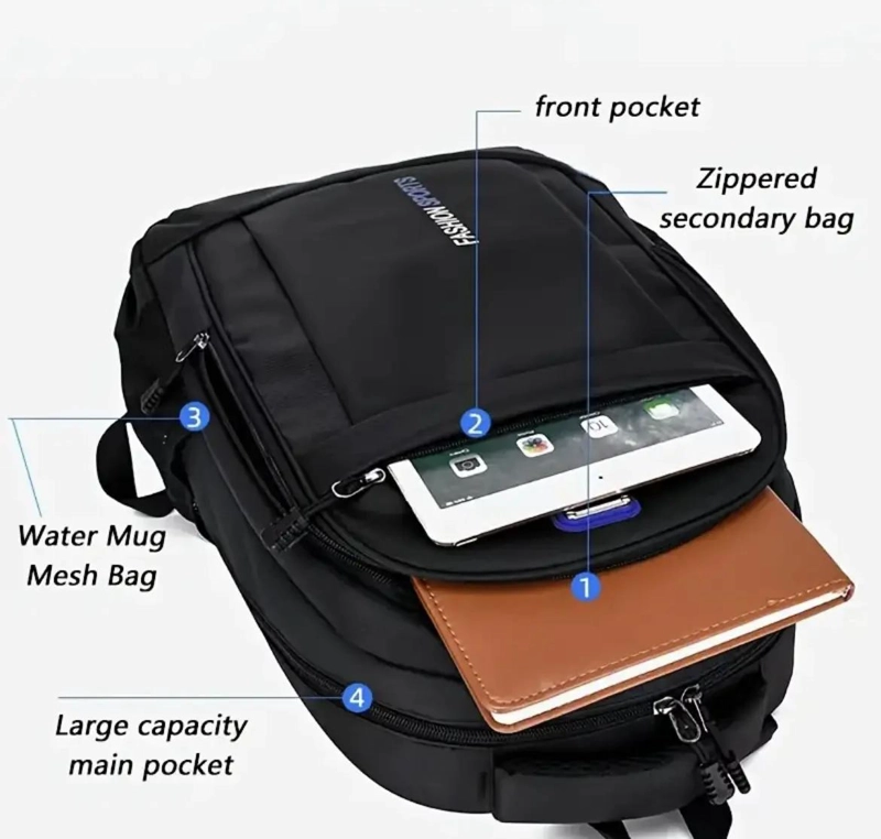 MOCHILA ESCOLAR JUVENIL IMPERMEABLE DE 35 LITROS - 2