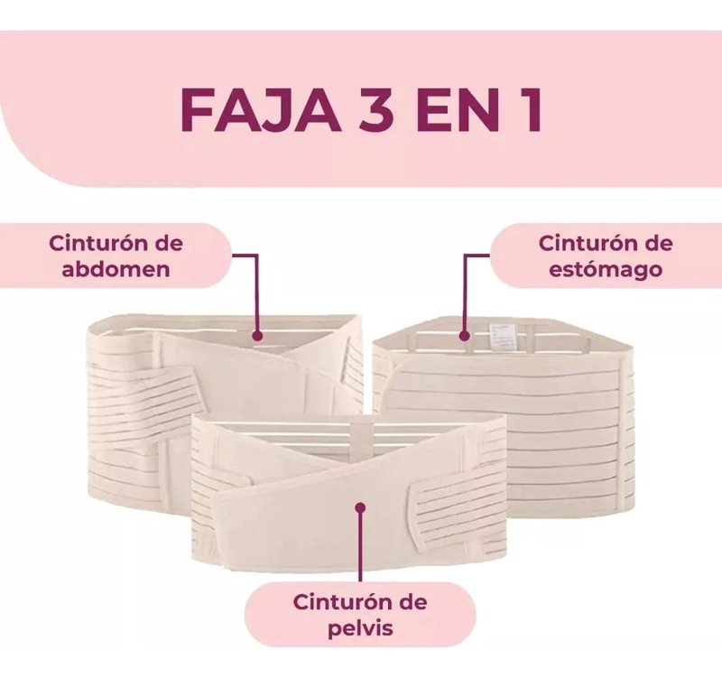 FAJA POSTPARTO 3 EN 1 PARA RECUPERACION Y SOPORTE - 5