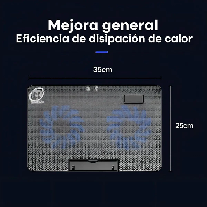SOPORTE VERTICAL PARA NOTEBOOK CON VENTILADOR Y LUZ LED AZUL - 10
