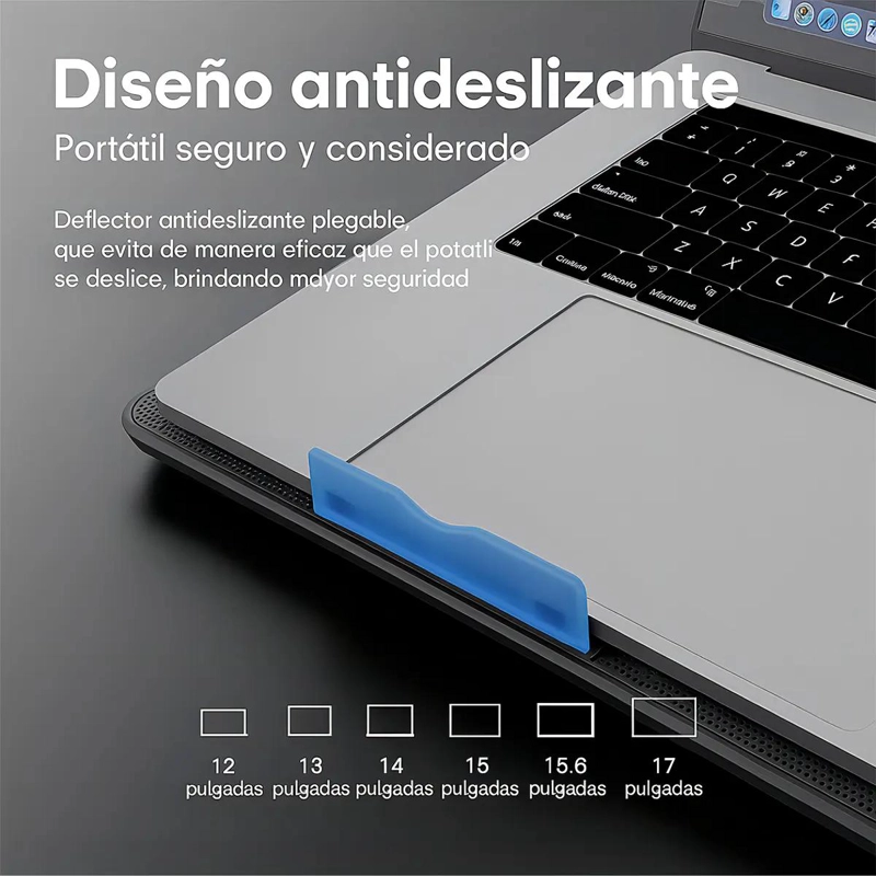 SOPORTE VERTICAL PARA NOTEBOOK CON VENTILADOR Y LUZ LED AZUL - 6