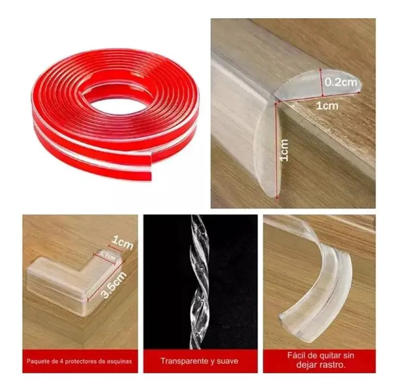 PROTECTOR DE ESQUINAS DE SILICONA TRANSPARENTE PARA MUEBLES - 6